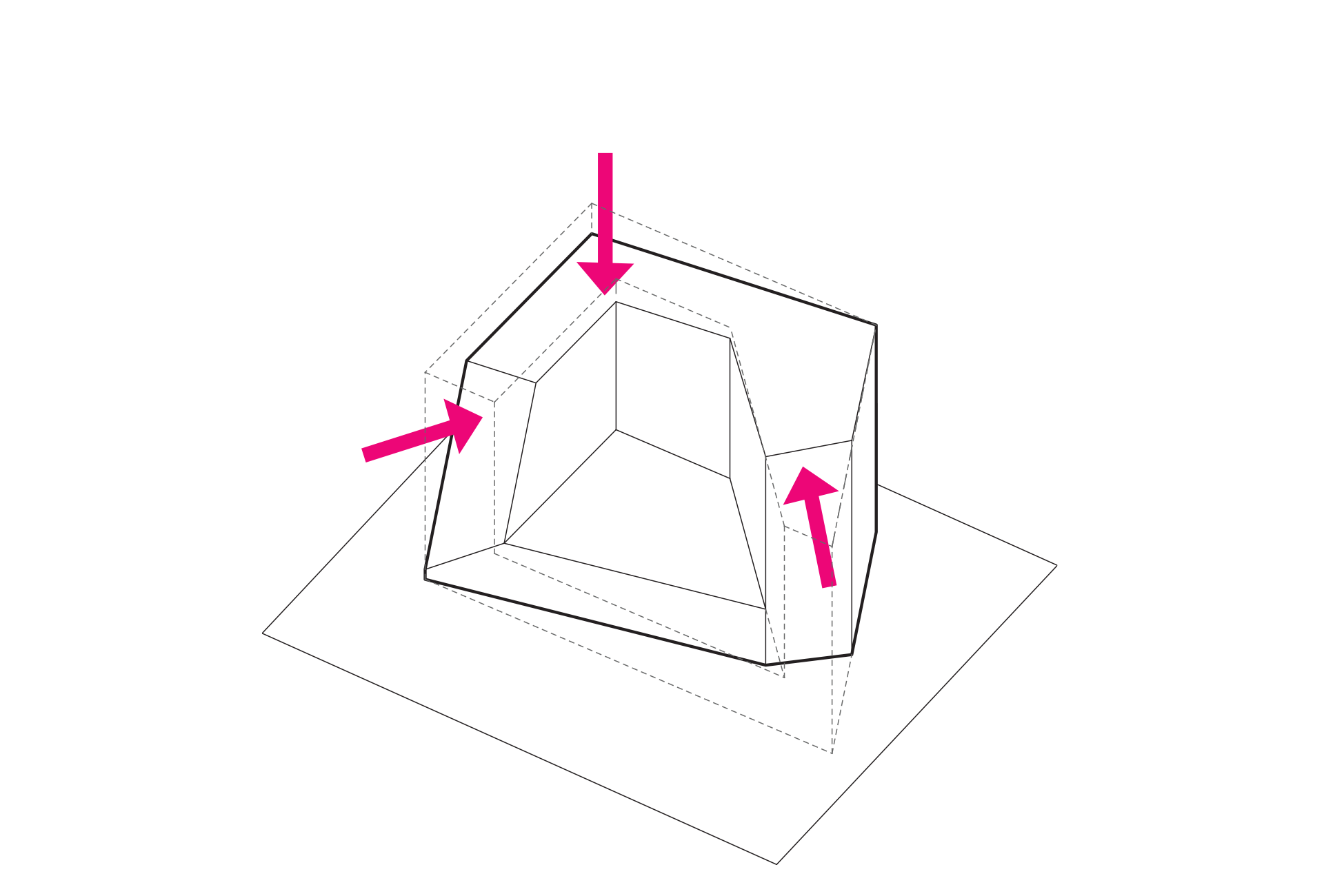 4. The remaining volume is further chiselled to optimise daylight.