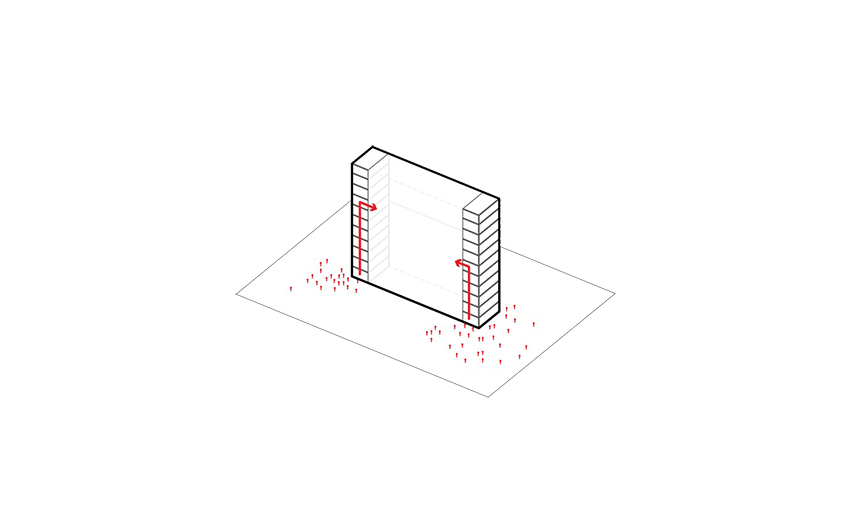 By placing vertical circulation at both ends…