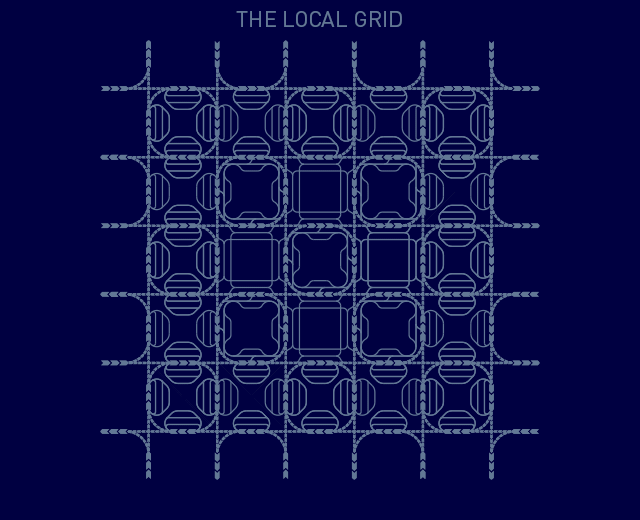 The secondary Local Grid works at lower flexible speeds. Shape of Local Grid to suit local conditions.