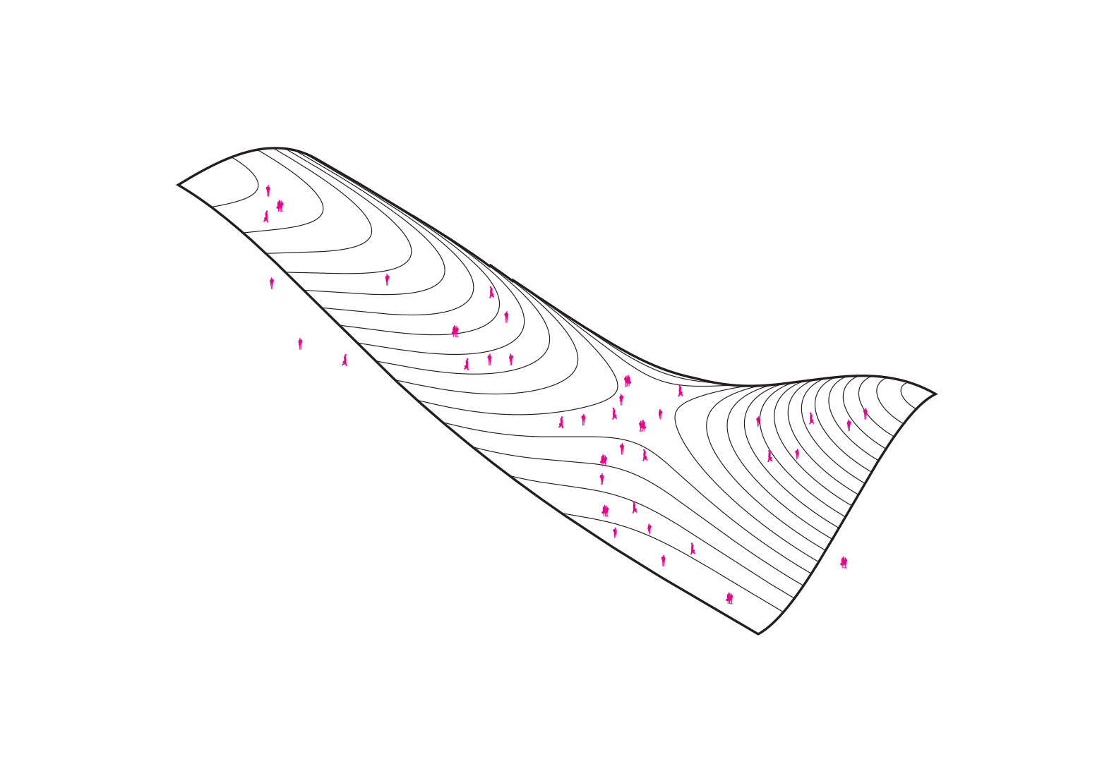 Non-standard space, acting as counterpart to the rational officefloorplate, an element of the unexpected