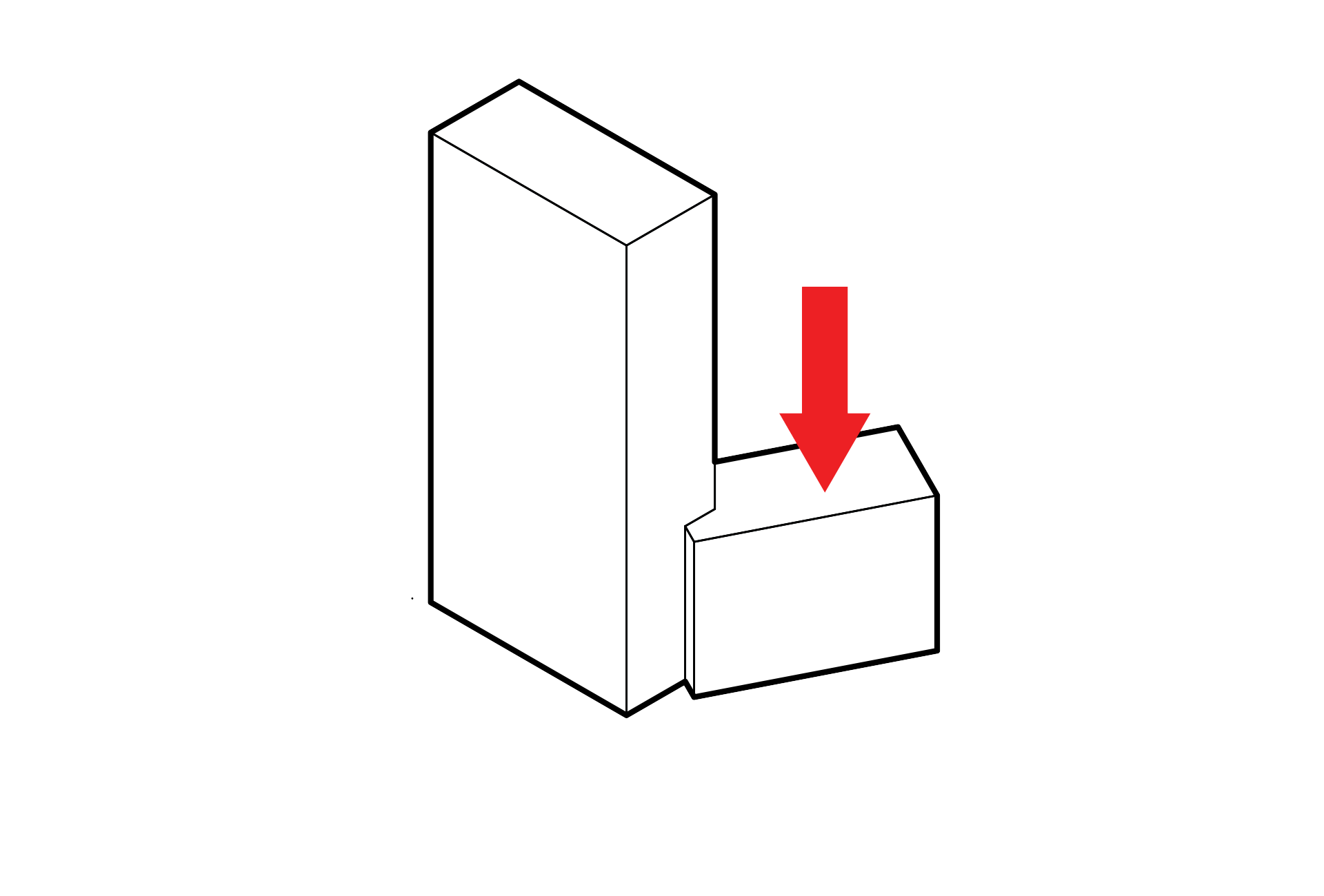 2. We lower the northern volume to establish a slender tower towards the High Street, and allow the building to transition to the lower historical context to the north.